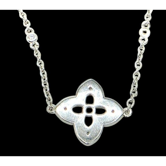 New Tocara Sterling Silver DiAmi Crystal Flower Pendant Bracelet Clover Floral - Picture 7 of 12